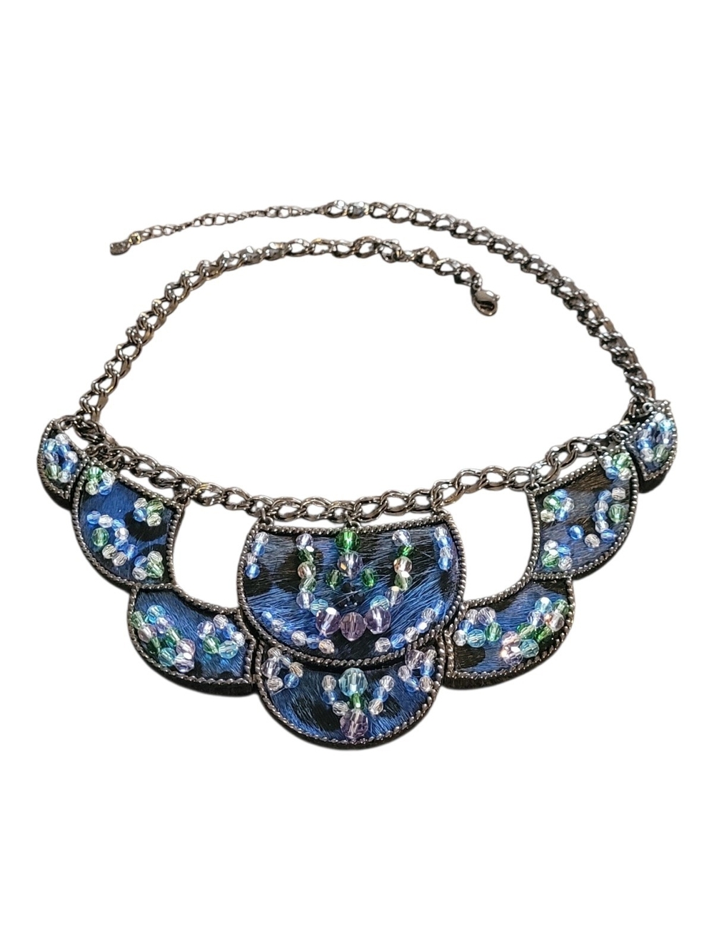 Blue-Heat Funky Swarovski-Studded Statement Necklace